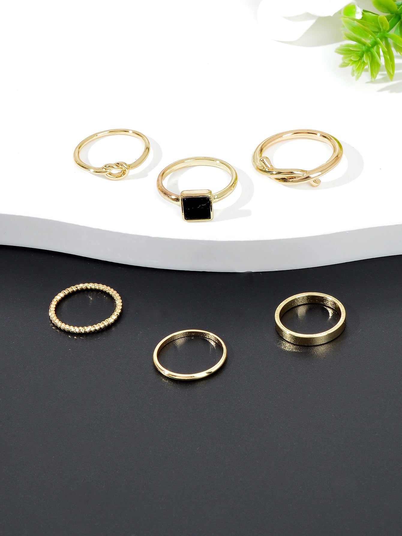 Set of Six Ring Bands - Stylish and Versatile Ring Collection Holiday Jewellery-1