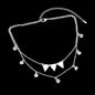 Trendy Jewellery Double layer Silver Chain Rhinestone Triangle Pendant Necklace-0