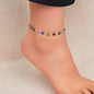 Gold Plated Multi Color Heart Beaded Anklet Summer Beach Boho Foot Chain Jewelry-4