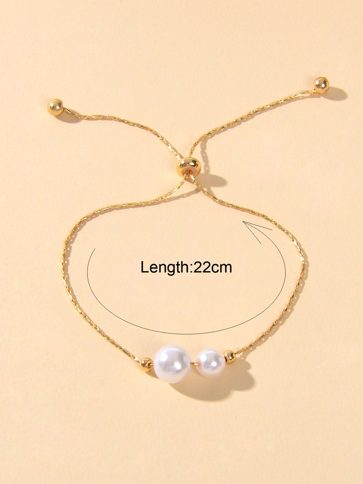 Wedding Party Wear Jewellery Gold Chain Pearl Beads Adjustable String Bracelets-0