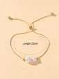 Wedding Party Wear Jewellery Gold Chain Pearl Beads Adjustable String Bracelets-0