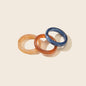 3 pcs Chic Jewellery Colorful Acrylic Multiple Stackable Midi Finger Ring Set-0