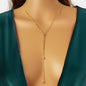 Gold Adjustable Trendy Y Drop Sliding Chain Necklace Women Minimalist Jewellery-0