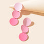 Gradient Purple Round Dangle Geometric Pierced Earrings Costume Party Jewellery-0