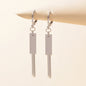 Hip Hop Silver Huggie Tassel Metal Plates Dangle Hoop Earrings Round Earstud-0