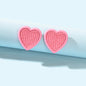 Pink Sweet Heart Stud Girls Love Earrings Women Birthday Dainty Gift Accessories-0