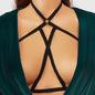 Sexy Black Ribbon Adjustable Elastic Body Chain Party Nightclub Body Accessories-0