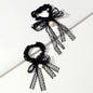 2pcs Black Lace Bead Elastic Bowknot Hair Ties Ropes Women Girl Hair Accessories-0