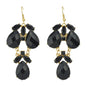 Female Jewelry Orange Black Acrylic Water Drop Flower Chandelier Retro Earrings-3