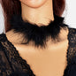 Retro Black Faux Fur Choker Collar Necklace for Women Party Dinner Accessories-0