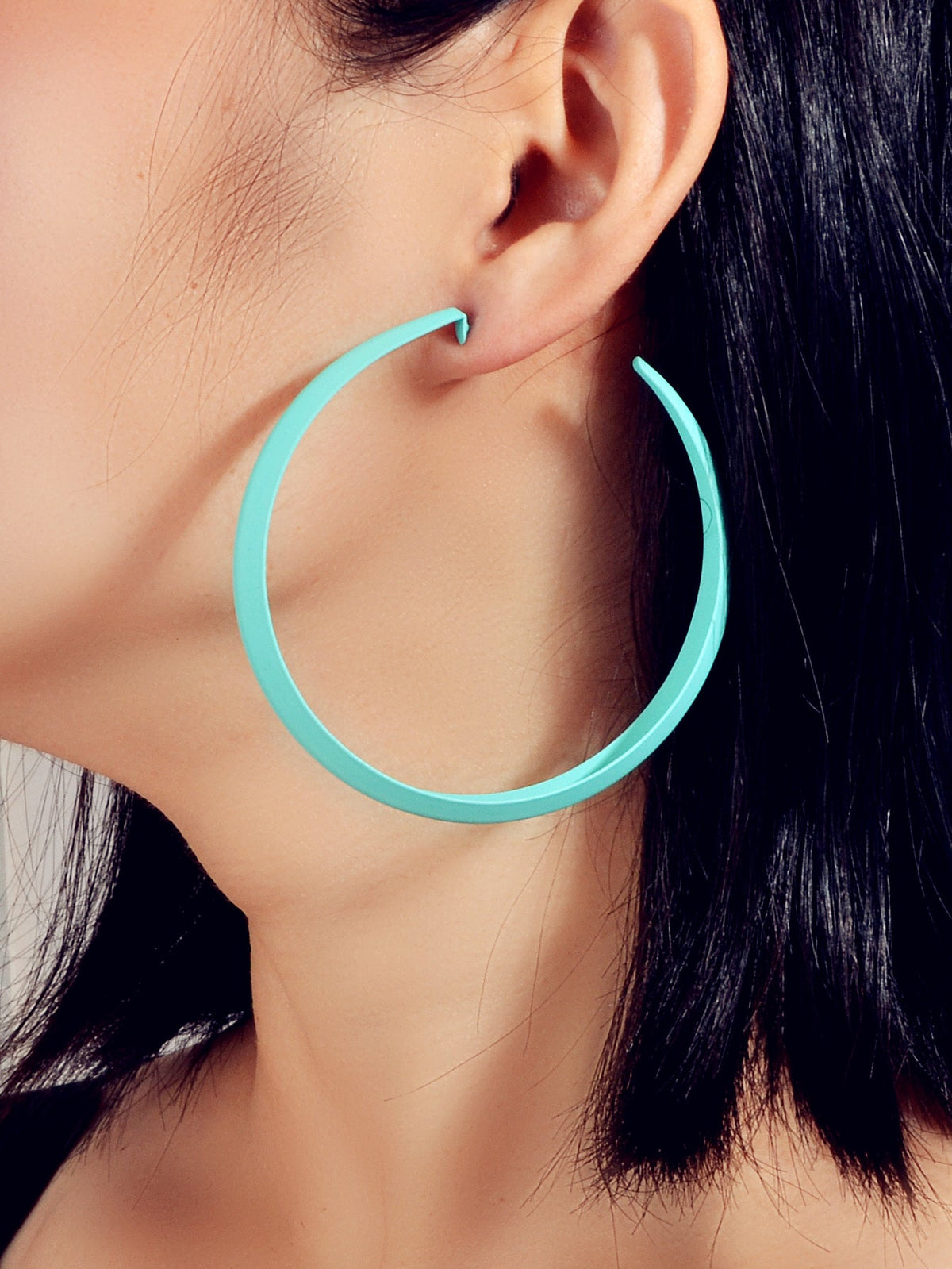 Women Party Decoration Blue Big Hoop Statement Circle Earrings Female Jewellery-0