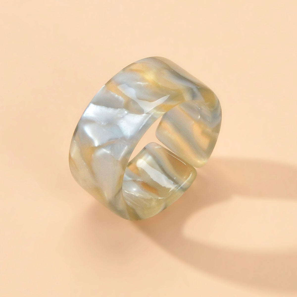 Transparent Acrylic Geometric Finger Chunky Ring Boho Chic Cuff Ring Band Gift-5