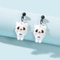 Creative Cartoon Space Series White Astronaut Bear Dangle Earrings Party Favors-0