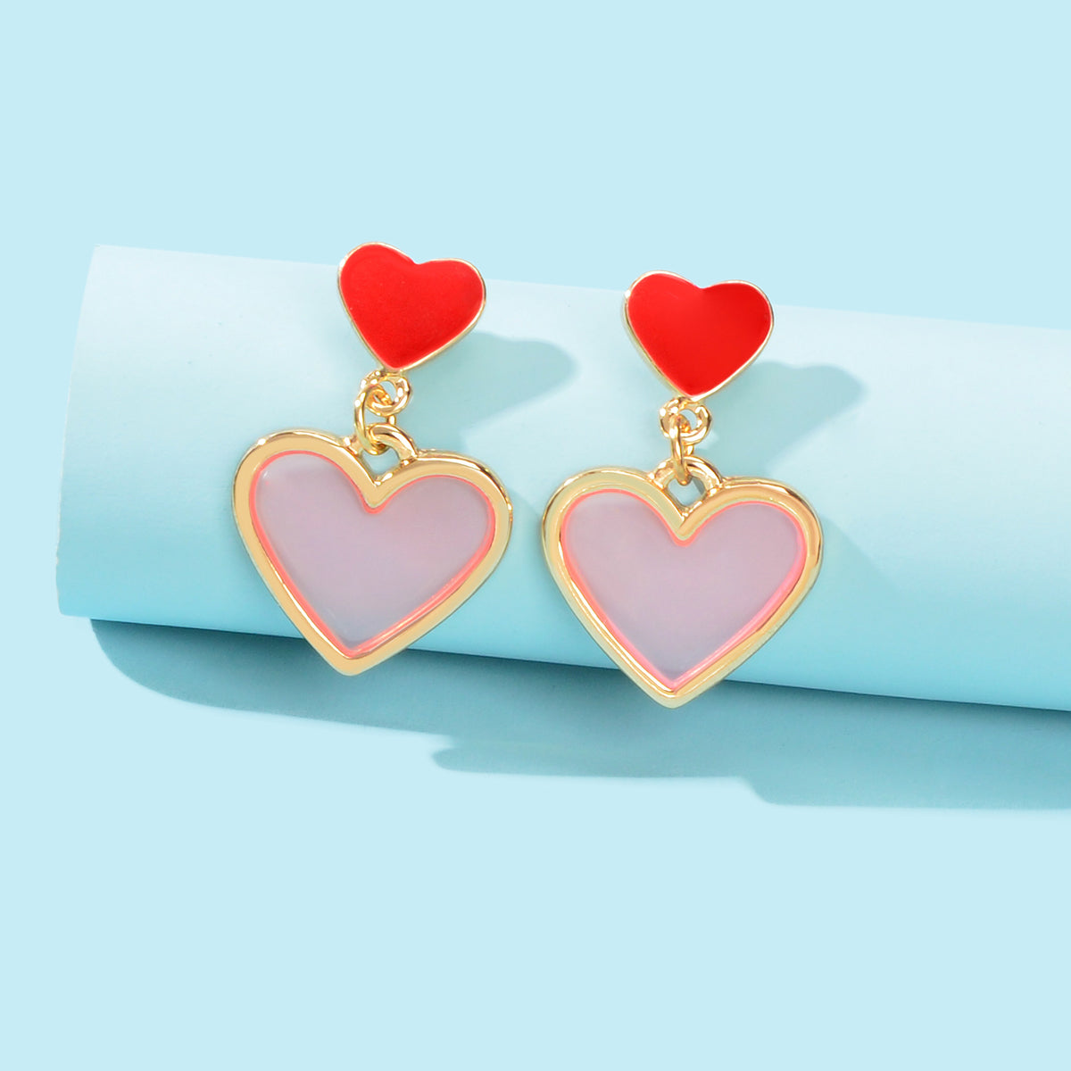 Love Heart Earrings Fancy Dangling Drop Stud Women Girls Jewellery Party Gift-0