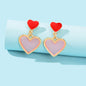 Love Heart Earrings Fancy Dangling Drop Stud Women Girls Jewellery Party Gift-0