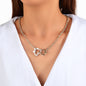 Party Decoration Women Silver Lock Heart Charm Necklace Teens Girl Trendy Collar-0