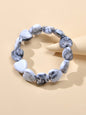 Boho Retro Jewellery Green Grey Resin Heart Beads Elastic Strand Bracelet Bangle-0