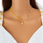 Boho Yellow Pearl Decoration Multiple Chain Exquisite Flower Pendant Necklace-0