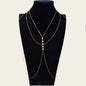 Gold Silver Body Chain with Layered Bra Chains Bikini Nightclub Body Jewellery-4