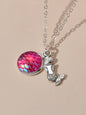 American Jewellery Silver Chain Mermaid Fish Scales Round Boho Chic Necklace-0