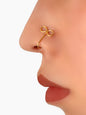 1 pc Faux Lip Ear Nose Gold Infinity Teens Non Piercing Clip On Nose Hoop Rings-0