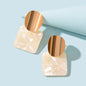 Korean Gold Square Geometric Acrylic Stud Costume Earrings Female Party Jewelry-0