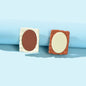 Cream Chocolate Color Square Stud Dainty Earrings Girls Party Jewellery Gift New-0