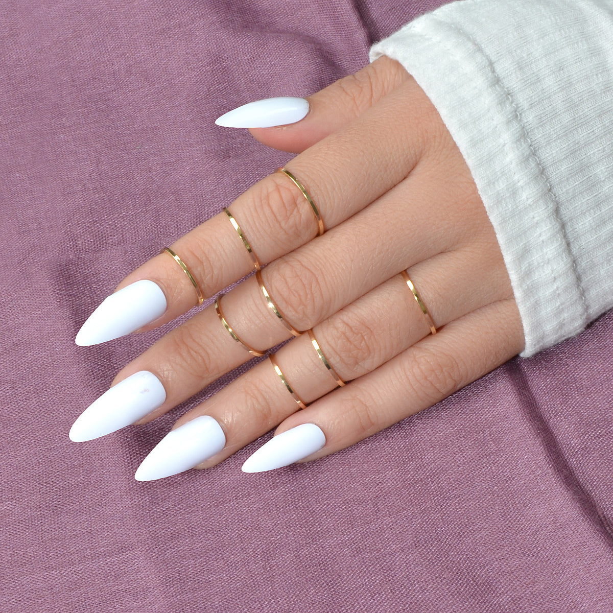 8pcs Gold Silver Simple Finger Knuckle Stack Rings Set Punk AU Stock Jewellery-0