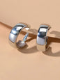 Punk Rock Silver Hoop Earrings C Shape Circle Stud Earrings Girls Teens Gift-0