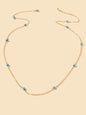 AU Post Boho Chic Beach Blue Bead Gold Chain Waist Link Body Chain Belly Jewelry-0