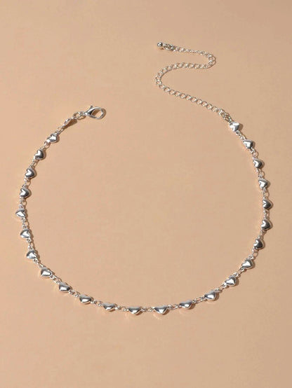 New Jewelry Silver Love Heart Charm Necklace Anniversary Accessories Lover Gift-1