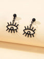 Punk Minimalist Jewellery Black Eye Drop Dangle Earrings Women Girls Accessories-0