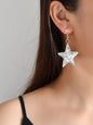 Silver Sequins Shinny Glitter Star Drop Earrings Wholesale Price Accessories-0