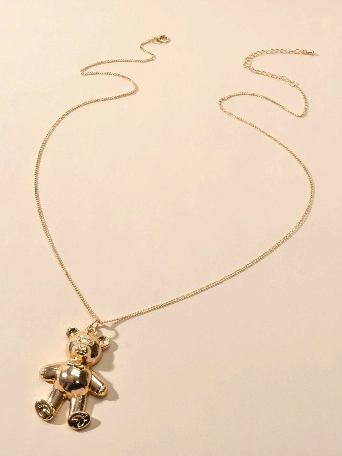 Fashion Jewelry Gold Silver Long Chain Lovely Bear Pendant Necklace Accessories-1