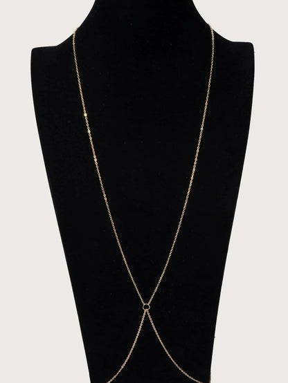 Beach Style Simple Solid Minimalist Waist Link Body Chain Belly Necklce Jewelry-0