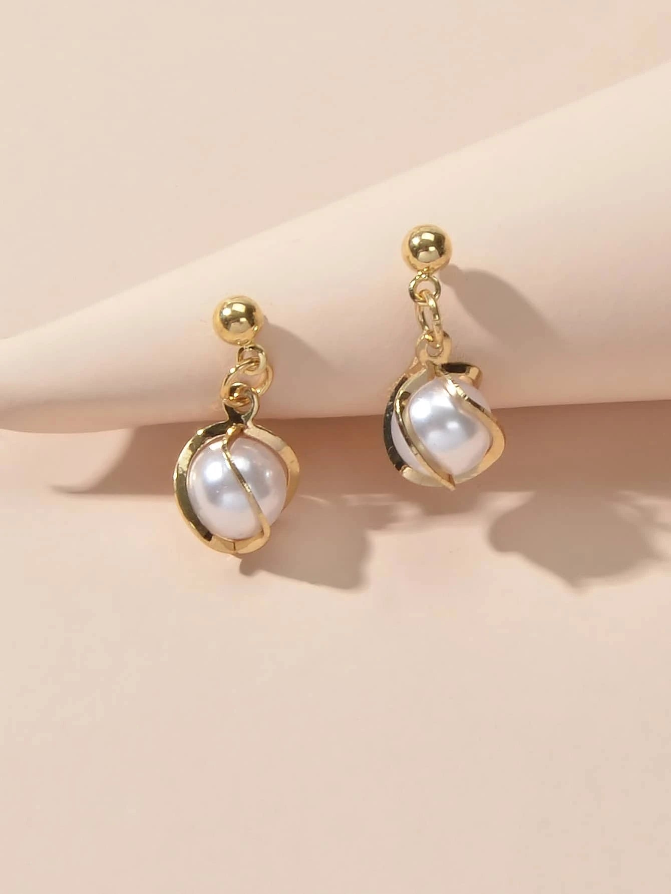 AU Local Jewellery Pearl Decor Gold Drop Earrings Wholesale Price Accessories-0