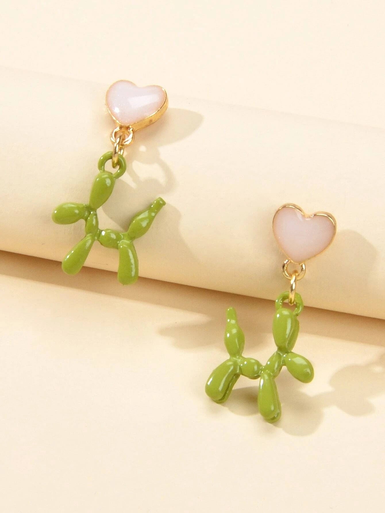 Lovely Jewellery Heart Green Dog Dangle Earrings Wholesale Price Cartoons Gift-0