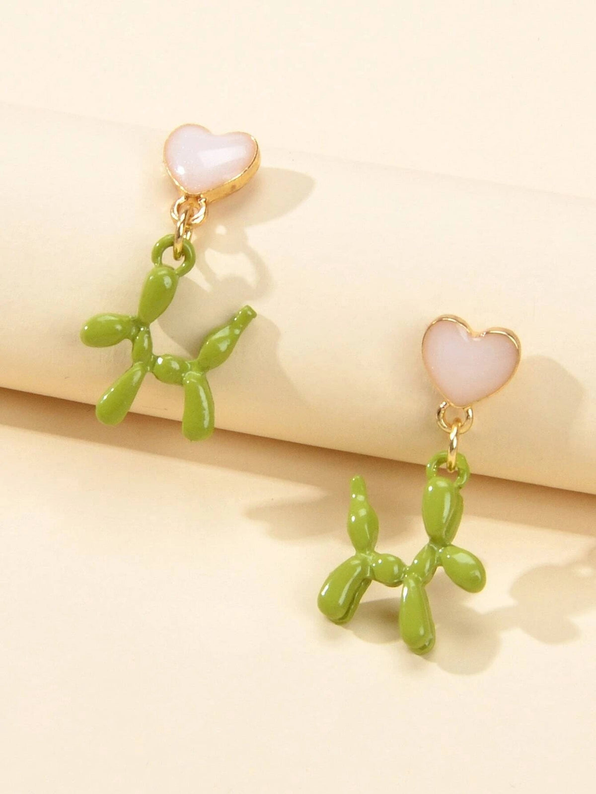 Lovely Jewellery Heart Green Dog Dangle Earrings Wholesale Price Cartoons Gift-0