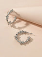 Silver Metal Geometric Small Hoop Earrings Women Accessories Ear Stud Jewellery-0