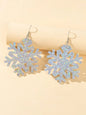 Christmas Jewellery Silver Acrylic Snowflake Drop Dangle Earrings Festival Gift-0