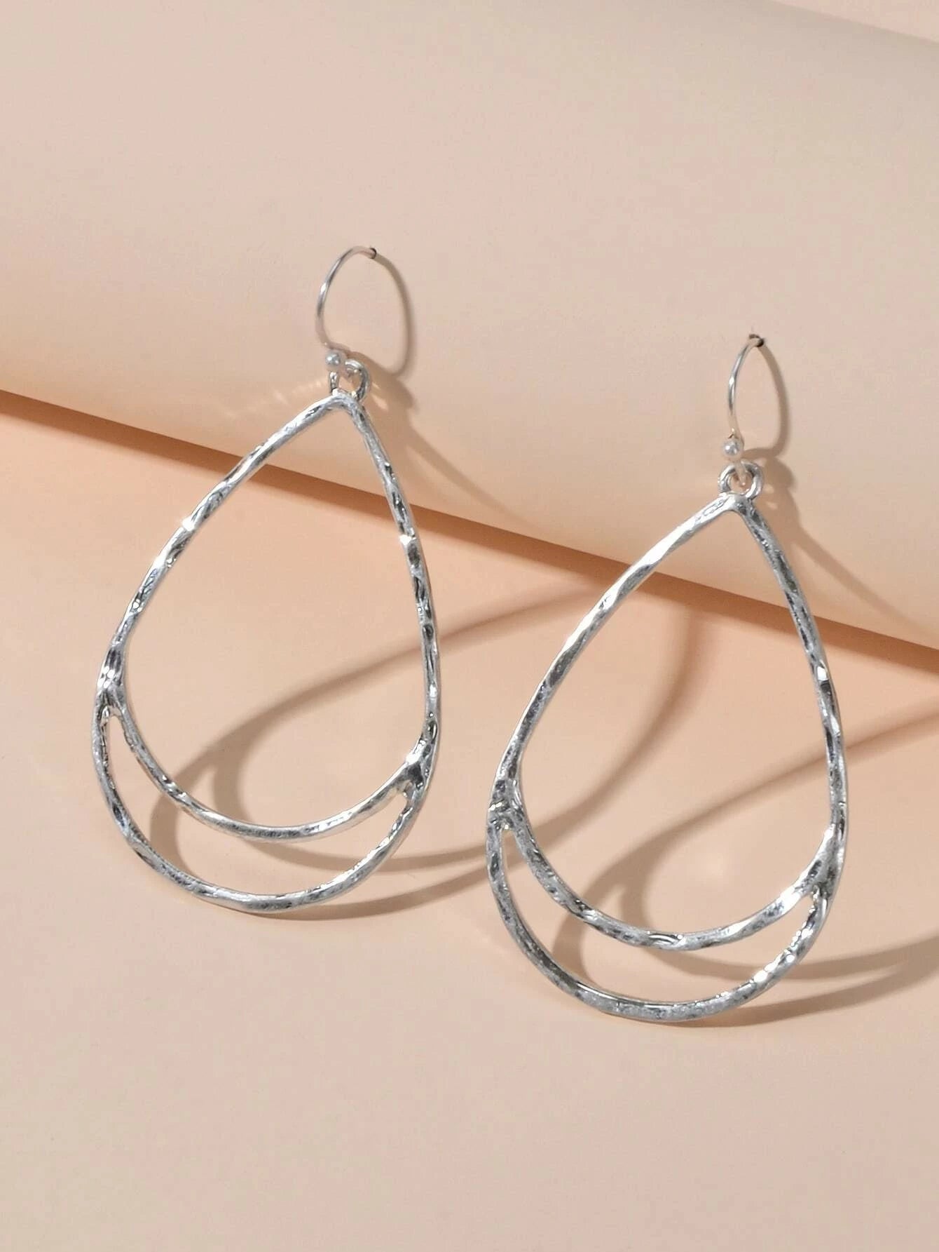 Fashion Jewellery Silver Metal Minimalist Water Drop Earrings Women Accessories-0