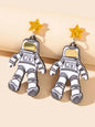 Creative Personality Accessories Resin Star Astronaut Statement Dangle Earrings-0