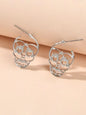 Silver Hollow out Halloween Skull Statement Stud Earrings Women Punk Jewellery-0