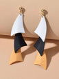 Tiered Black White Orange Geometric Drop Earrings Women Girls Stud Accessories-0