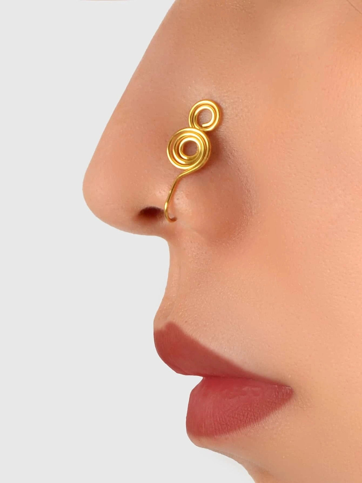 Punk Circle Fake Lip Ear Nose Ring Hanger Clip On Non Piercing Body Jewellery-0