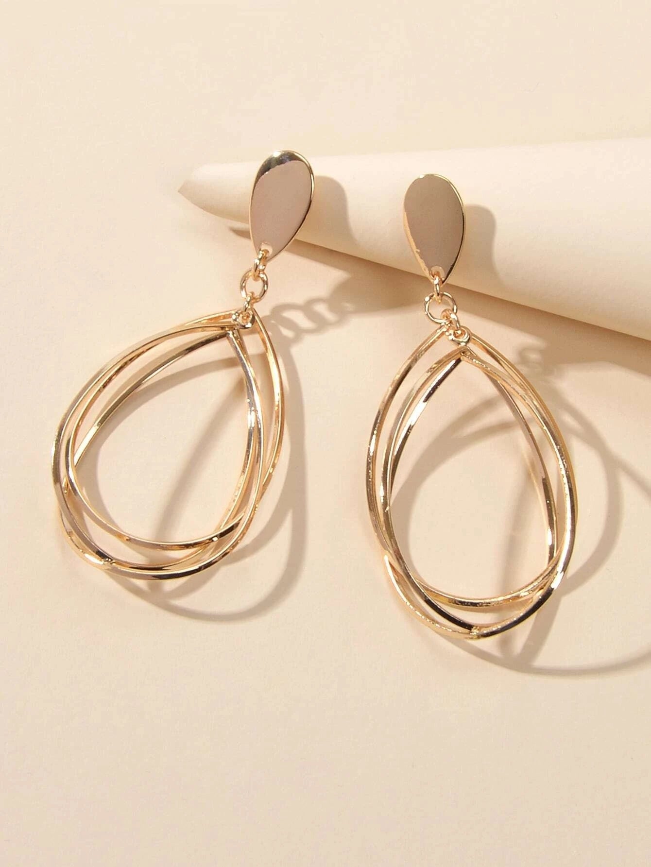 Female Jewellery Gold Silver Geometric Water Drop Statement Charm Earrings Women-0