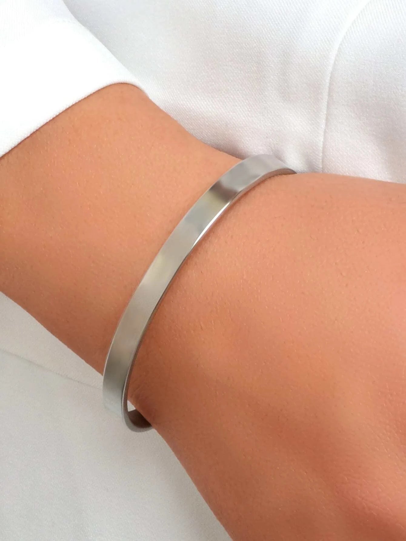 Textured Designer Jewelry Silver Open Cuff Bangle Bracelet Women Girl Collection-0
