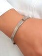 Textured Designer Jewelry Silver Open Cuff Bangle Bracelet Women Girl Collection-0