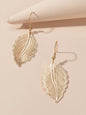 Hollow out Gold Tropical Leaf Drop Earrings Eardrop Accessories Dainty Jewellery-0