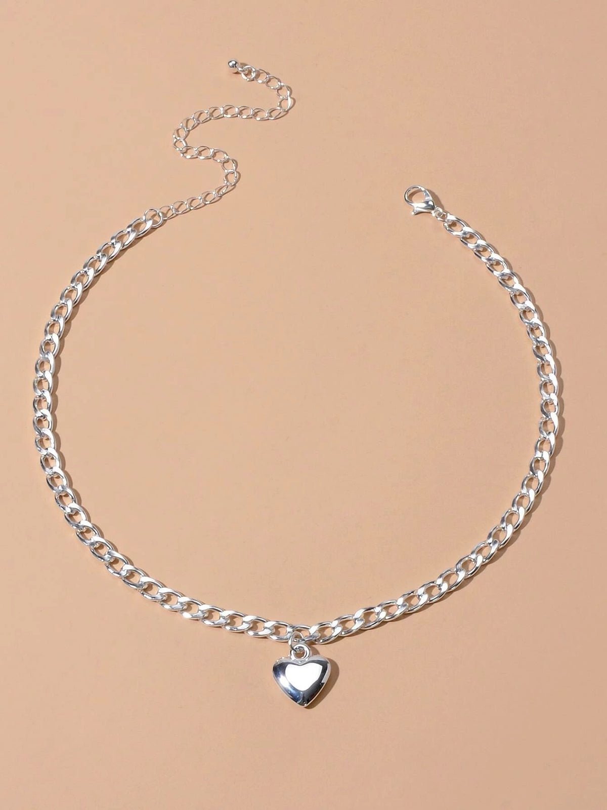 Fashion Gold Silver Chain Love Heart Charm Necklace Women Minimalist Accessories-1